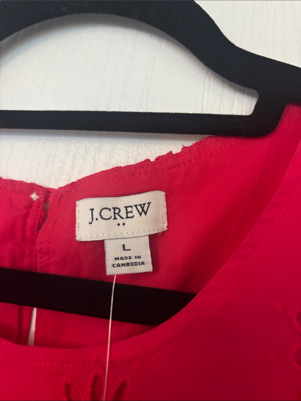 J. Crew Bright Red Eyelet Sleeveless Tank - Picture 3 of 3
